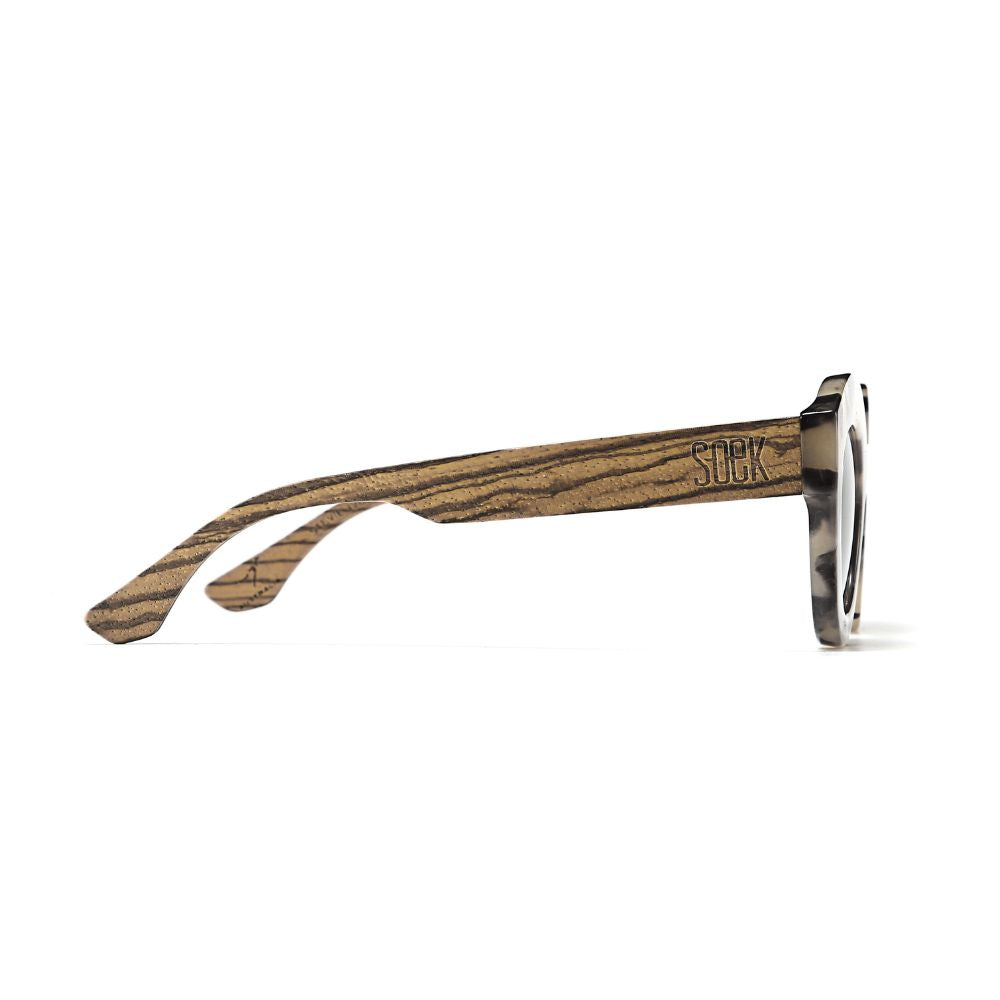 STEVIE IVORY TORT l Black Polarised Lens l Walnut Arms