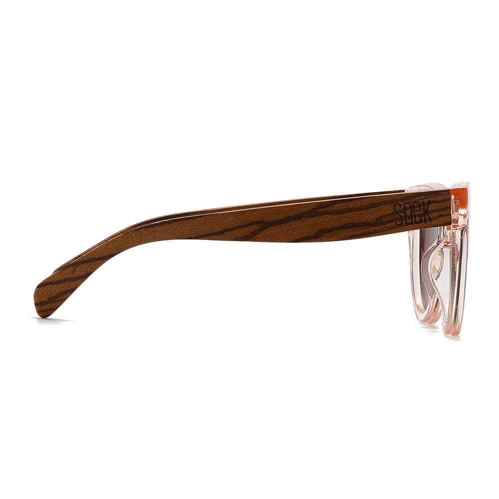 FLUTTER Blush l Sunglasses l Brown Lens l Walnut Wood Arms