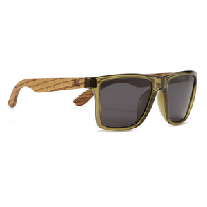 DALTON KHAKI l Polarised Black Lens l Walnut Wooden Arms - Soek Fashion Eyewear New Zealand