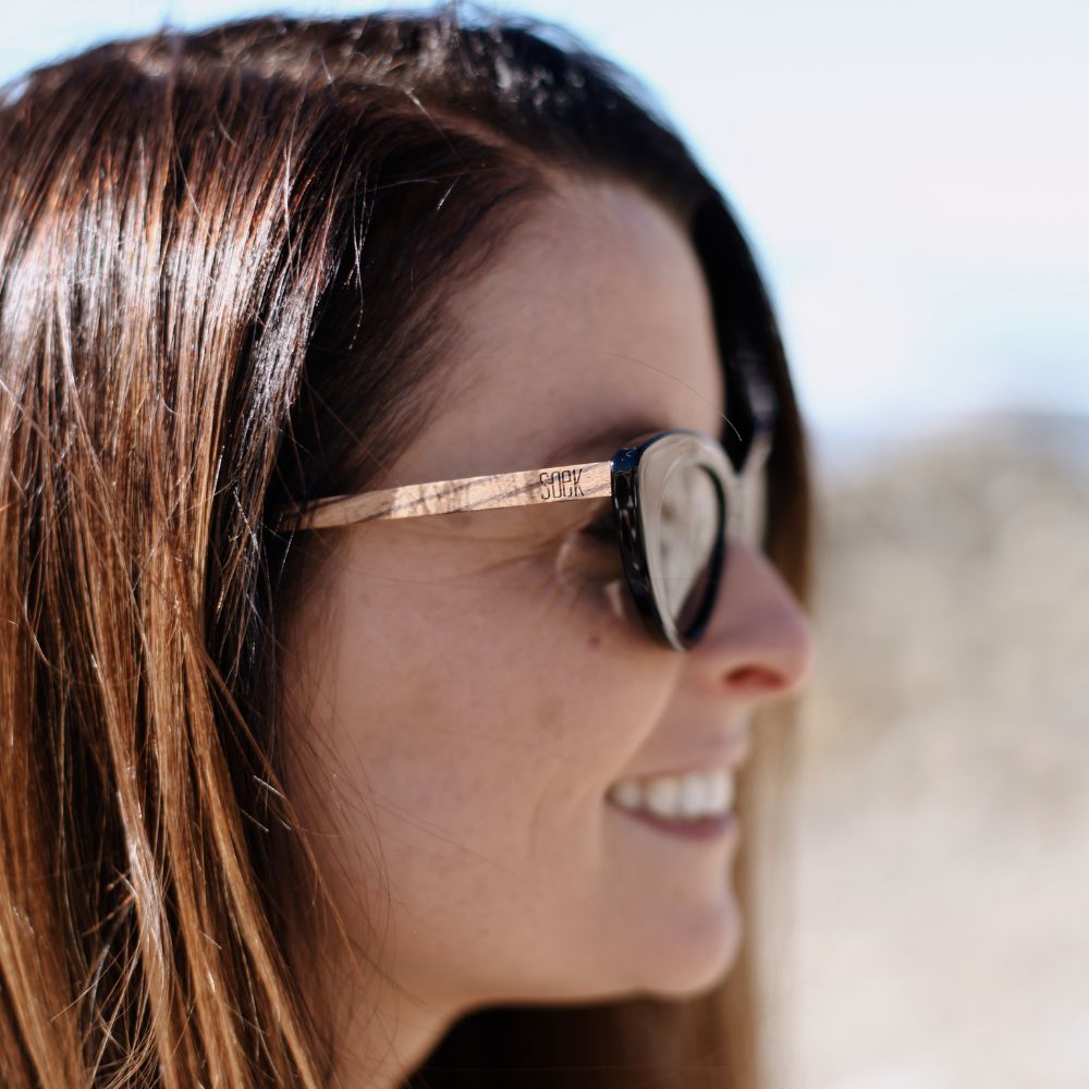 SAVANNAH MIDNIGHT Black Gradient Lens l Walnut Arms - Soek Fashion Eyewear New Zealand