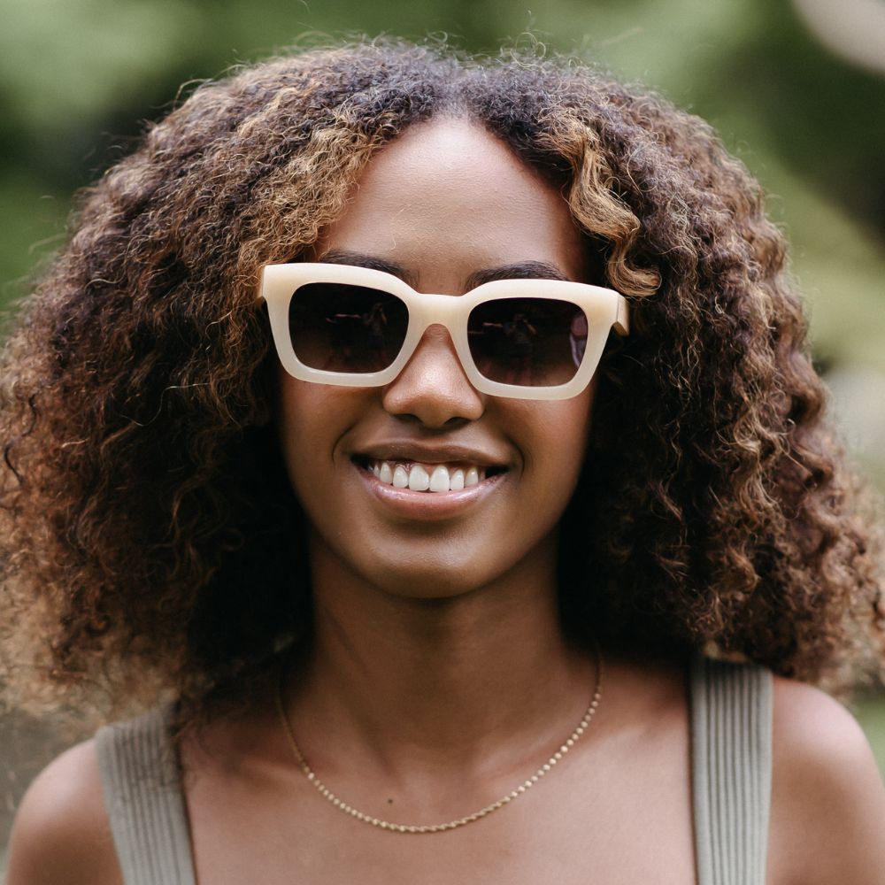 ZAHRA NUDE l Brown Gradient Lens l White Maple Arms - Soek Fashion Eyewear New Zealand