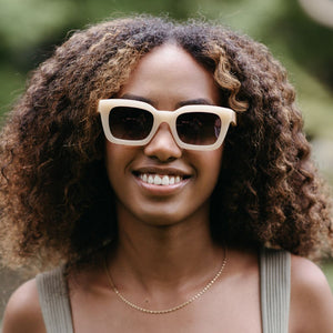 ZAHRA NUDE l Brown Gradient Lens l White Maple Arms - Soek Fashion Eyewear New Zealand