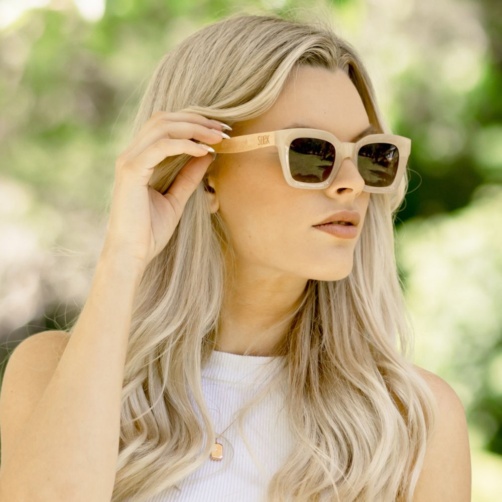 ZAHRA NUDE l Brown Gradient Lens l White Maple Arms - Soek Fashion Eyewear New Zealand
